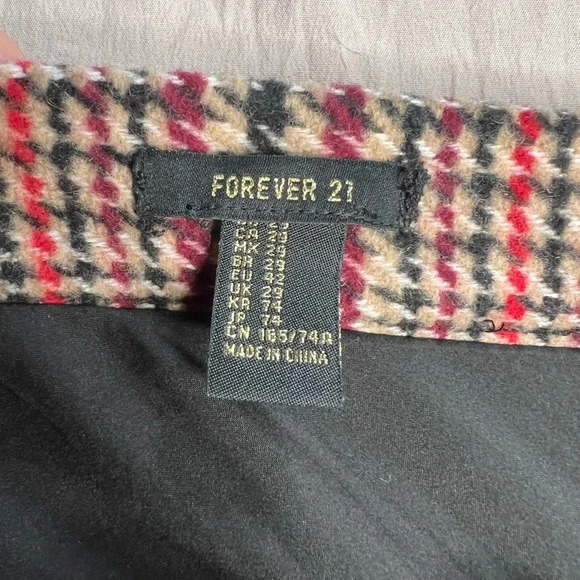 Forever 21 Plaid Flannel Mini Skirt Size 29 Multicolor Short Zip Up - Picture 7 of 12